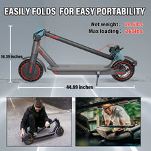 Load image into Gallery viewer, 350W Adults Electric Scooter 36V 10.4AH 30km/h Max Speed 8.5 inch Solid Tires eScooter Electric Kick Scooter 35KM Range with APP
