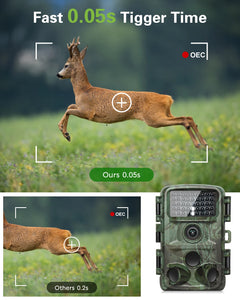 Trail Camera 6K 72MP Night Photo Video Multifunction Outdoor Hunting Animal Observation Monitor IP66 Waterproof Hunting Camera