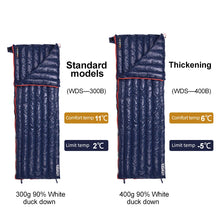 Load image into Gallery viewer, Widesea Camping Ultralight Sleeping Bag Down Waterproof Lazy Bag Portable Storage Compression Slumber Bag Travel Sundries Bag
