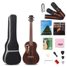 Load image into Gallery viewer, Batking Tenor Ukulele 26 Inch All Blackwood Acoustic Electirc Ukelele Kit with Truss Rod with EQ with Gig Bag,Strap, 26&quot; Ukulele
