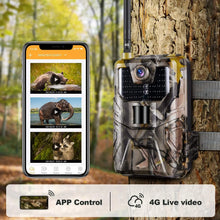 Load image into Gallery viewer, 4K Live Video APP Trail Camera Cloud Service 4G 30MP Hunting Cameras Cellular Mobile Wireless Wildlife Night Vision Photo Traps
