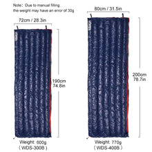 Load image into Gallery viewer, Widesea Camping Ultralight Sleeping Bag Down Waterproof Lazy Bag Portable Storage Compression Slumber Bag Travel Sundries Bag
