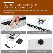 Load image into Gallery viewer, 2 in 1 Attachable Digital Piano Keyboard 88/44 Touch sensitive Key w/ MIDI White  MU70016US-WH
