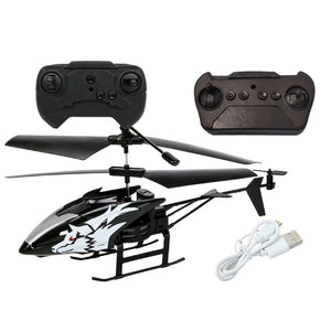 2 Channel Mini USB RC Helicopter Model with Light for Kids Adults Toys Gifts