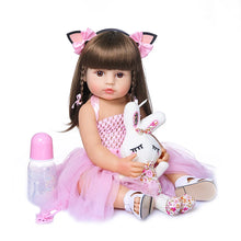 Load image into Gallery viewer, Bebe doll reborn toddler girl pink princess baby toy very soft
