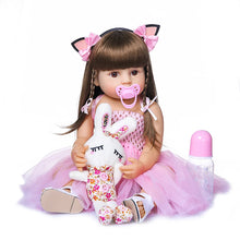 Load image into Gallery viewer, Bebe doll reborn toddler girl pink princess baby toy very soft
