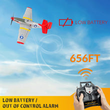 Load image into Gallery viewer, Volantex RC Plane, 4-CH P-51D Mustang RC Airplane,3 Flight Modes,One-Key Aerobatic, RTF Ideal Park Flyer, Suitable for Gifts
