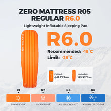 Load image into Gallery viewer, FLEXTAILGEAR ZERO MATTRESS - Inflatable Sleeping Pad with 6R Value, Ultralight Camping Mattress for Camping, Traveling, Hiking
