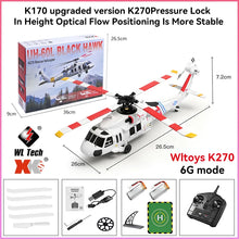 Load image into Gallery viewer, WLtoys K270 RC Helicopter 2.4G 6-Aixs Gyroscope 4CH Altitude Hold Optical Flow Brushless Remote Control Helicopter Toy For Child
