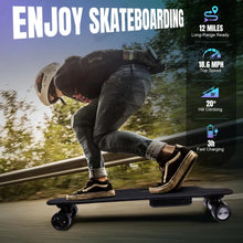 Load image into Gallery viewer, Electric Skateboard With Remote 18.6 Mph Top Speed &amp; 12 Miles Range Suitable for Adults &amp; Teens Beginners Skate Skateboards Deck
