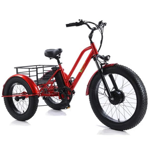 New Electric Tricycle Adult 500W48V20AH Removable Battery 26" Fat Tire Cargo Ebike Large Storage Basket Max Load 150KG Elderly