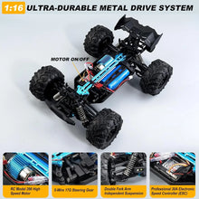 Load image into Gallery viewer, "1:16 4WD RC Car (50km/h): LED Lights, Off-road High-Speed Drift. For Boys &amp; Off-road Fans. Monster Truck Toy
