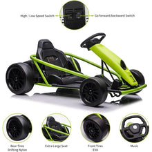 Load image into Gallery viewer, 24V Go Kart, 300W*2 Extra Powerful Motors, 9Ah Large Battery 8MPH High Speed Drifting with Music, Horn,Max Load 175lbs
