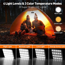 Load image into Gallery viewer, 10000mAh Rechargeable Camping Lantern Portable Outdoor Camp Light Magnet Emergency Light Hanging Tent Bulb Powerful Work Lamp
