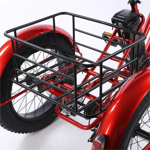 New Electric Tricycle Adult 500W48V20AH Removable Battery 26" Fat Tire Cargo Ebike Large Storage Basket Max Load 150KG Elderly