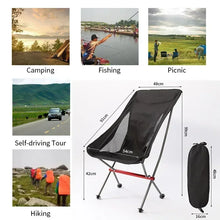 Load image into Gallery viewer, Collapsible Outdoor Moon Chair Barbecue Portable Folding Camping Chair Folding Stool  Aluminum Alloy Beach Chair Fishing Hunting

