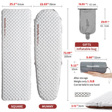 Load image into Gallery viewer, Naturehike Camping Inflatable Mattress 5.8 High R Value Ultralight Moisture-proof Mat Outdoor Hiking Travel Beach Sleeping Pad
