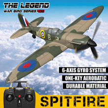 Load image into Gallery viewer, VOLANTEXRC RC Plane Spitefire 400 2.4Ghz 4CH 6-axis Stabilizer System For Beginner Remote Control Airplane 761-12 RTF
