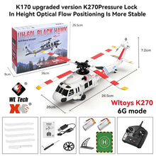 Load image into Gallery viewer, WLtoys K270 RC Helicopter 2.4G 6-Aixs Gyroscope 4CH Altitude Hold Optical Flow Brushless Remote Control Helicopter Toy For Child
