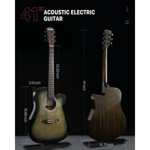 Full Size Acoustic Electric Guitar for Beginner with Amplifier Capo Strap Pick Tuner 41 Inch Electro Guitarra Kit Freight free