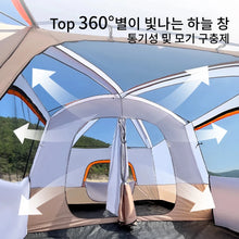 Load image into Gallery viewer, Camping Family luxury Tent 4-12 Person Double Layers Oversize 2 Rooms Thickened Rainproof Outdoor Family Camp Tour Equipment
