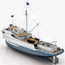 Load image into Gallery viewer, RC SailBoat Model 1/100 Assembly Kit Tuna Boat Tugboat Kit with Brush Motor
