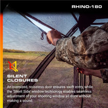 Load image into Gallery viewer, 3 Person See Through Hunting Ground Blind,Adjustable Openings, Includes Tie Down Stakes,Realtree Edge
