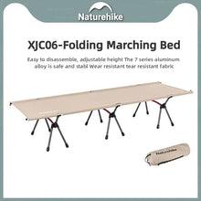 Load image into Gallery viewer, Naturehike Camping Bed Ultralight Sleeping Cot Outdoor Portable Folding Bed Removable Adjustable Telescopic Wide Single Folding
