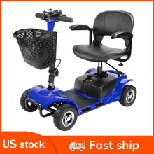 Load image into Gallery viewer, 4 Wheel Mobility Scooter Electric Power Mobile Wheelchair for Seniors Adult Collapsible Compact Duty Travel Scooter with Basket
