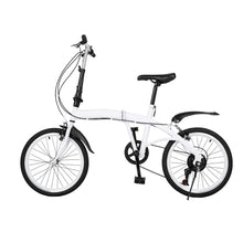 Load image into Gallery viewer, 20” Folding Bike-7-Speed Shifter Double Brake System Adult Folding Bike Height Adjustable Foldable Bike for Teens
