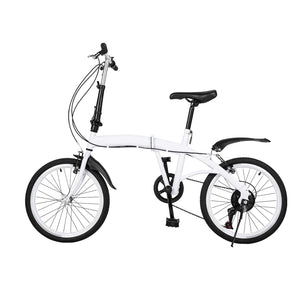 20” Folding Bike-7-Speed Shifter Double Brake System Adult Folding Bike Height Adjustable Foldable Bike for Teens