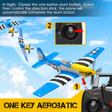 Load image into Gallery viewer, Volantexrc 4-CH RTF RC Plane, P-51D Mustang RC Airplane, One-Key Aerobatic, 6-Axis Gyro, Suitable for Outdoors and Gifts
