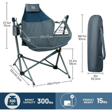 Load image into Gallery viewer, Hammock Camping Chair with Adjustable Backrest, Heavy Duty Folding Hammock Chair Supports 300lbs, Portable Hammock
