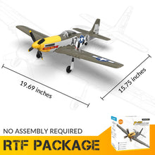Load image into Gallery viewer, Volantex 500mm RC Plane,Brushless P-51 Mustang RTF RC plane,One-Key Aerobatic, Stable and Safe,Suitable for Outdoors and gifts
