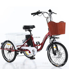 Load image into Gallery viewer, 20 Inch Electric Tricycle For Adults 350W 12AH 33KG 30-35KM loading weight150KG Three Wheel Electric Bicycle Electric Cargo Bike
