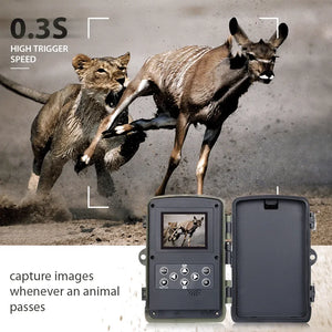 HC802A Wildlife Trail Camera 24MP 2.7K Video Photo Trap Outdoor Infrared Hunting Night View Motion Detection for Hunting