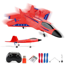 Load image into Gallery viewer, F22 Raptor RC Plane 2.4G 2CH Remote Control Foam Aircraft With LED Lights RC Glider Airplane Toys Gifts For Children
