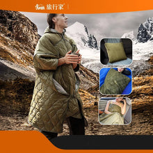 Load image into Gallery viewer, Camping Cloak Sleeping Bag, Wearable Cloak, Car Pillow, Adult Outdoor Cloak, Cold and Warm Blanket
