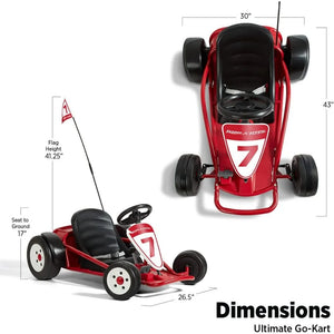 Ultimate Go-Kart, 24 Volt Outdoor Ride On Toy, Red Go Kart For Kids Ages 3-8