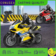 Load image into Gallery viewer, 1/ 10 2.4G High Speed Remote Control RC Stunt Motorbike  drift Car 30mins Drive Racing Motorbike RC Motorcycle Toy model
