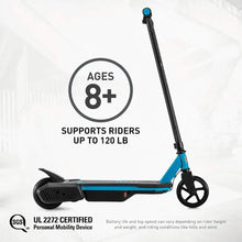 Load image into Gallery viewer, React Electric Kids Scooter, Boys &amp; Girls Ages 8+, Max Speed 6-15 MPH, Aluminum Handlebars and Frame
