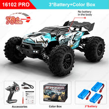 Load image into Gallery viewer, Teeggi 16101 /16102 PRO 1:16 High Speed RC Car With LED Light Drift 70KM/H 4WD RC Off-Road Car Monster Truck Toy For Kid Gifts
