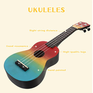 Ukulele Musical Instruments Beginner 21 Inches Mini Toys Kids Guitar Wood Child