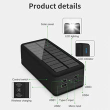 Load image into Gallery viewer, 100000mAh Solar Power Bank Mobile Phone Wireless Charging Large Capacity External Battery Fast Charging For Travel And Camping
