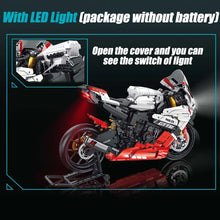 Load image into Gallery viewer, City MOC Technical RC Expert Motorcycle Building Blocks With LED Light
