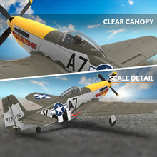 Load image into Gallery viewer, Volantex 500mm RC Plane,Brushless P-51 Mustang RTF RC plane,One-Key Aerobatic, Stable and Safe,Suitable for Outdoors and gifts
