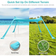 Load image into Gallery viewer, Up Beach Tent 10x10 FT Portable Beach Canopy Tent with UV Protection, Wind Resistant Sun Shelter with Sandbags
