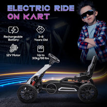 Load image into Gallery viewer, 12V Electric Go Kart for Kids, Outdoor Ride-On with Forward Backward Drive &amp; Adjustable Speed, White
