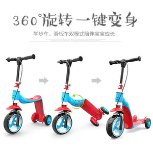 3 In 1 Deformable Children's Scooter Kids Balance Car  Scooter for Kids Balance Bike Tricycle for Kids Baby Walker Swing Car