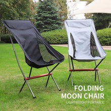 Load image into Gallery viewer, Collapsible Outdoor Moon Chair Barbecue Portable Folding Camping Chair Folding Stool  Aluminum Alloy Beach Chair Fishing Hunting
